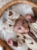 Sweetheart Brown Heart Oversized Topknot