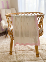 White Blanket with Pink Trim