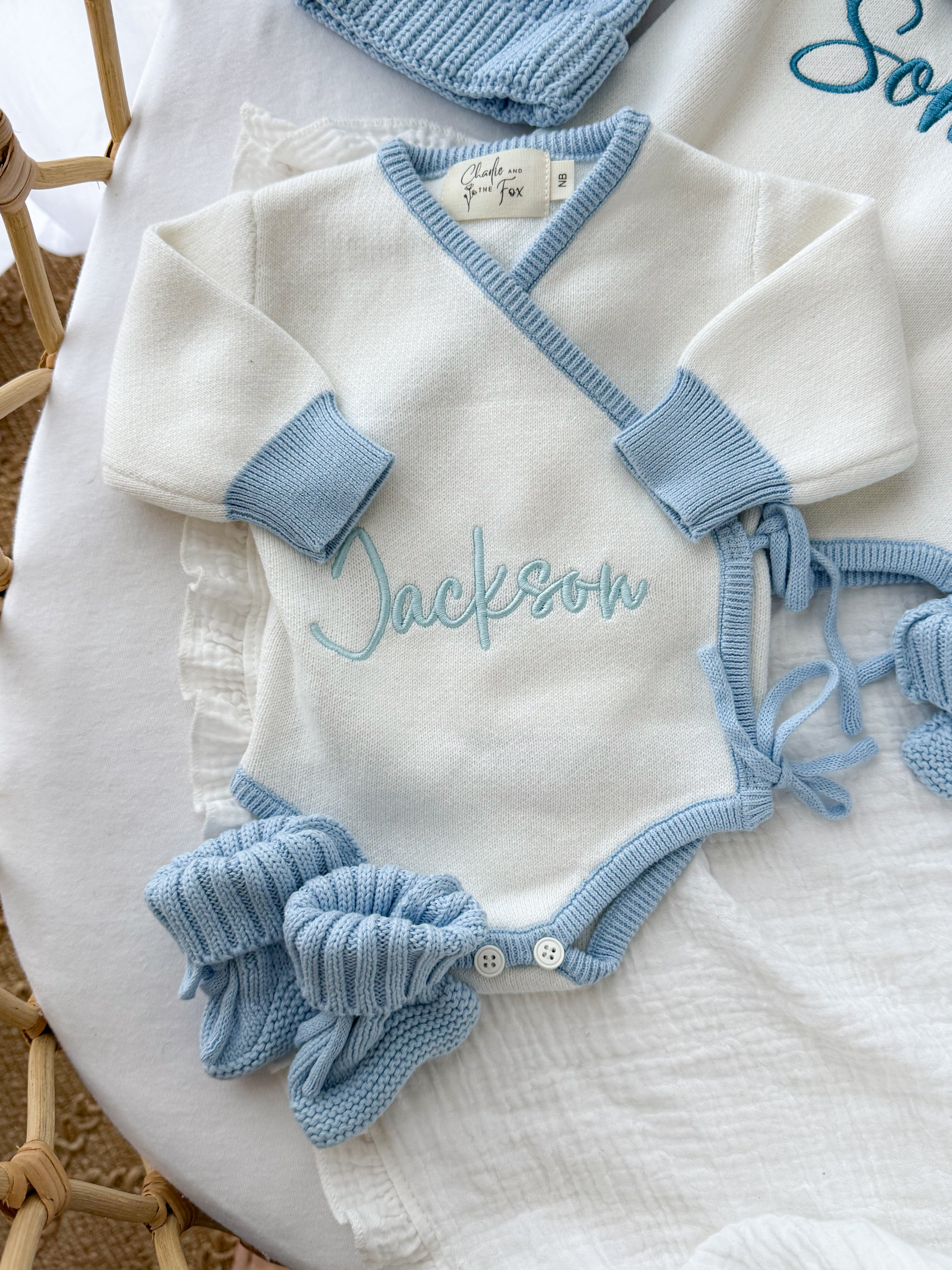 Blue Personalised Kimono Romper