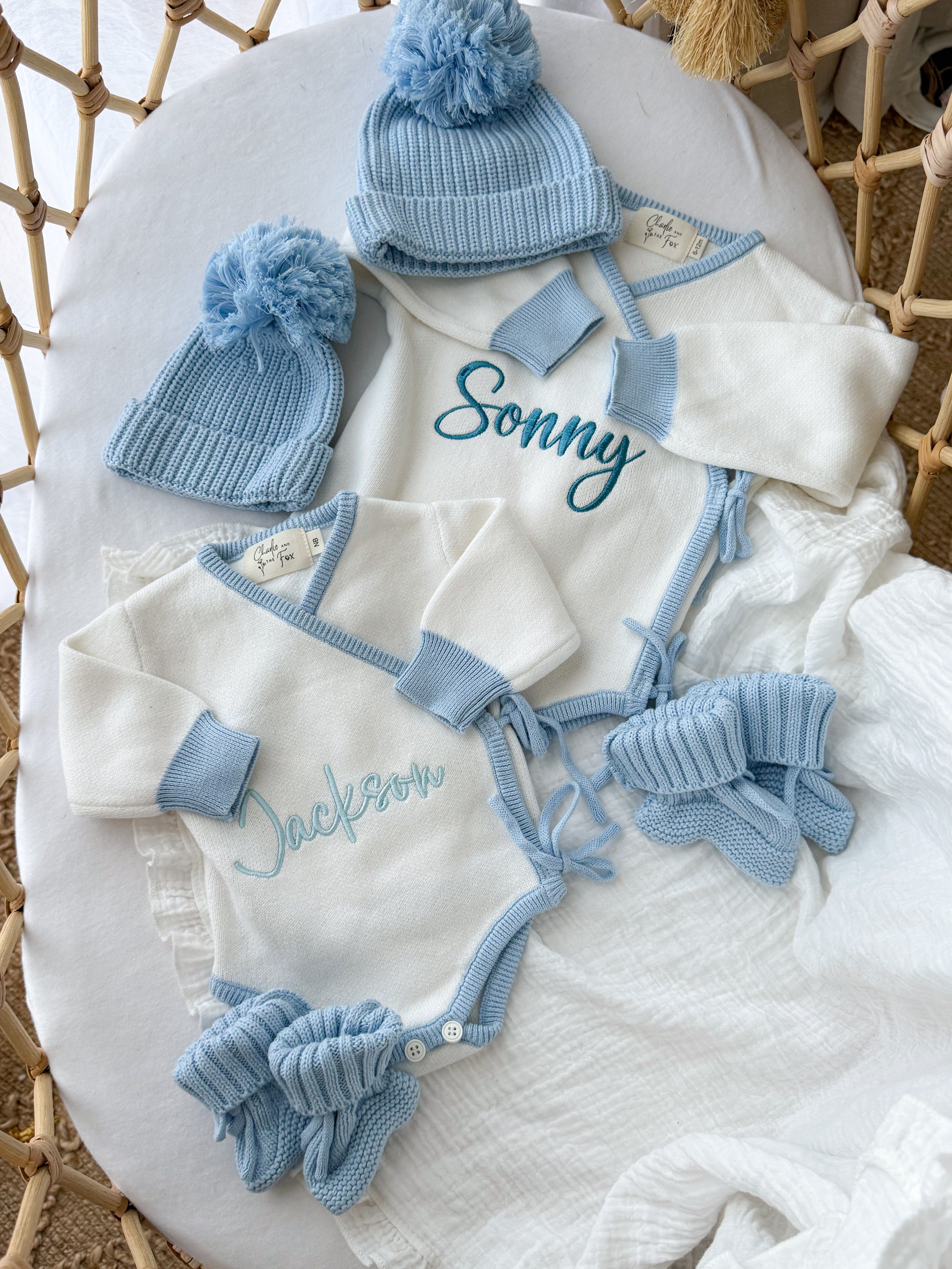 Blue Baby Boy Announcement Bundle - Blue Accessories
