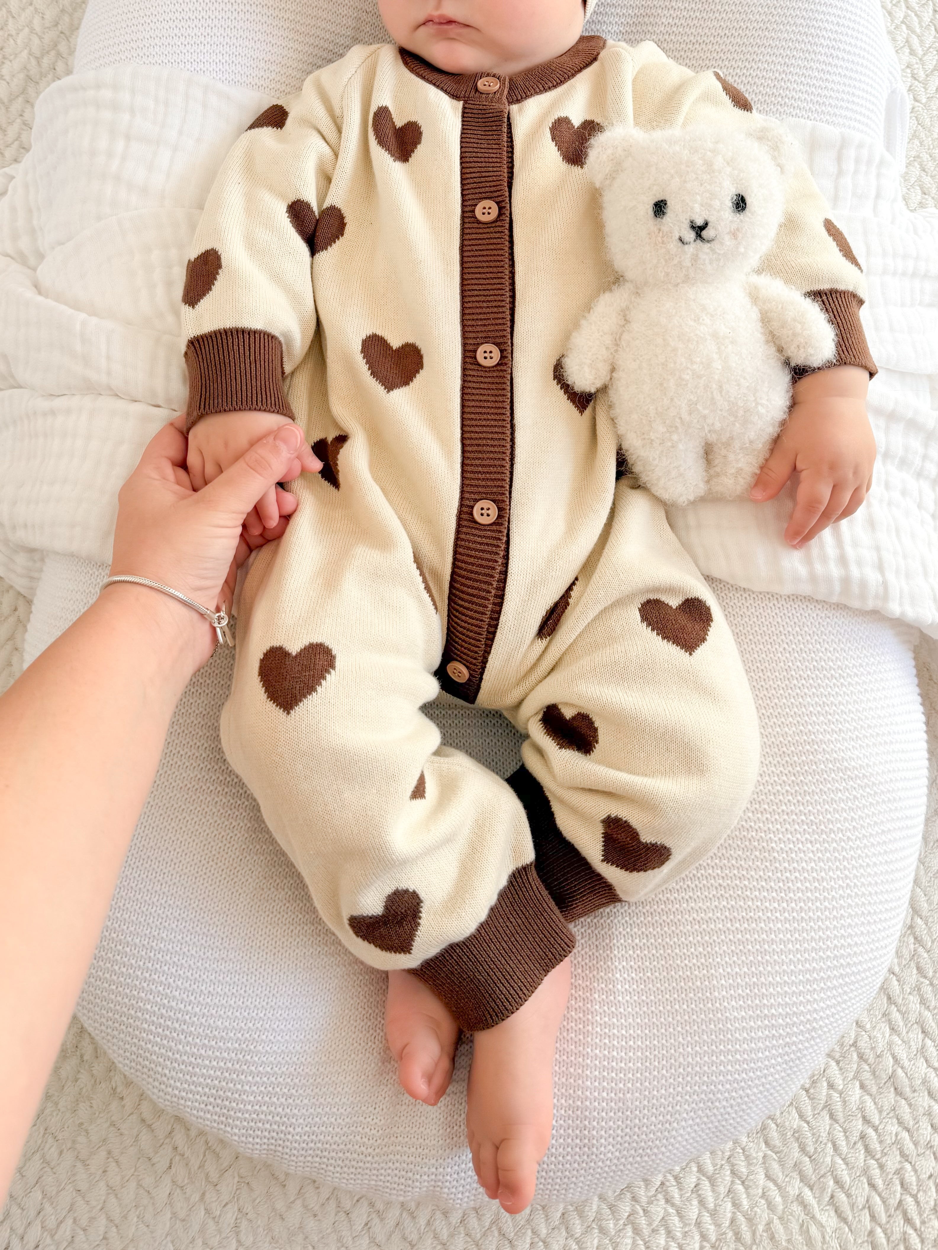 Sweetheart Brown Heart Romper