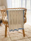 White Blanket with Blue Trim