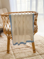 White Blanket with Blue Trim