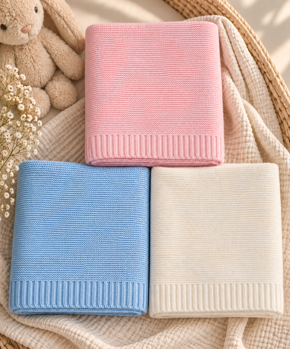 PREORDER Ribbed Edge Blanket - White