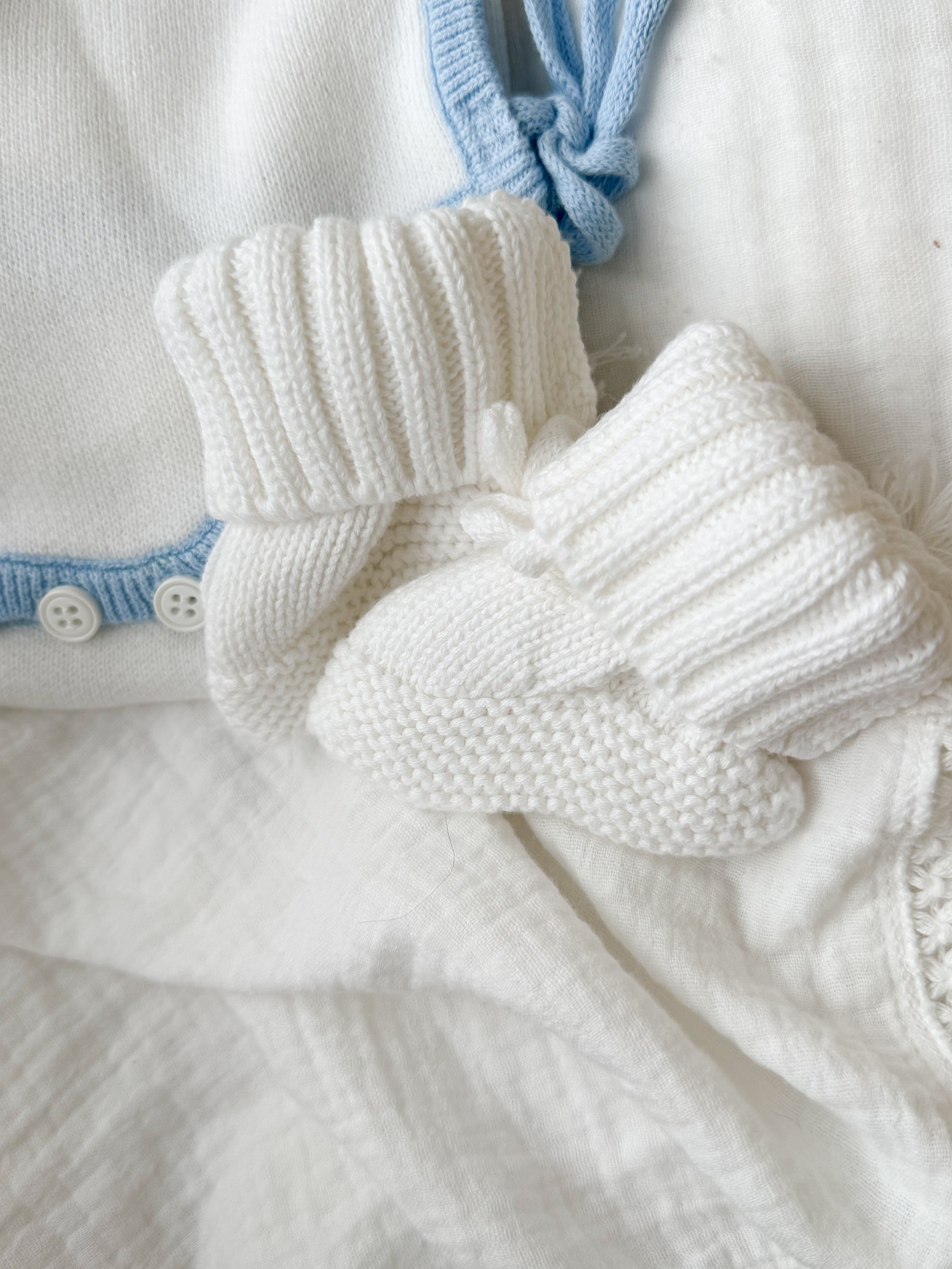 Blue Baby Boy Announcement Bundle - White Accessories