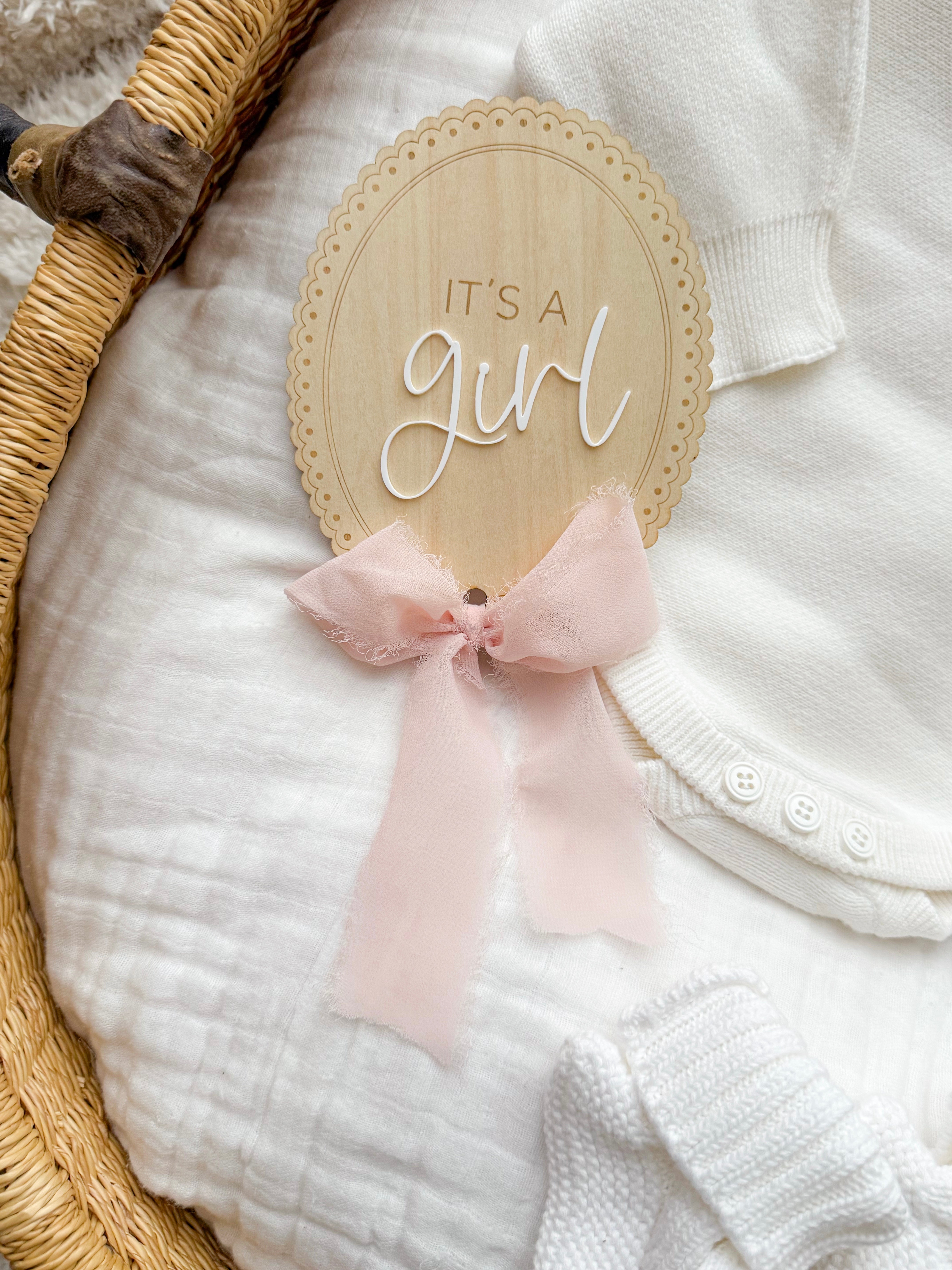 “Its a girl” Announcement Plaque