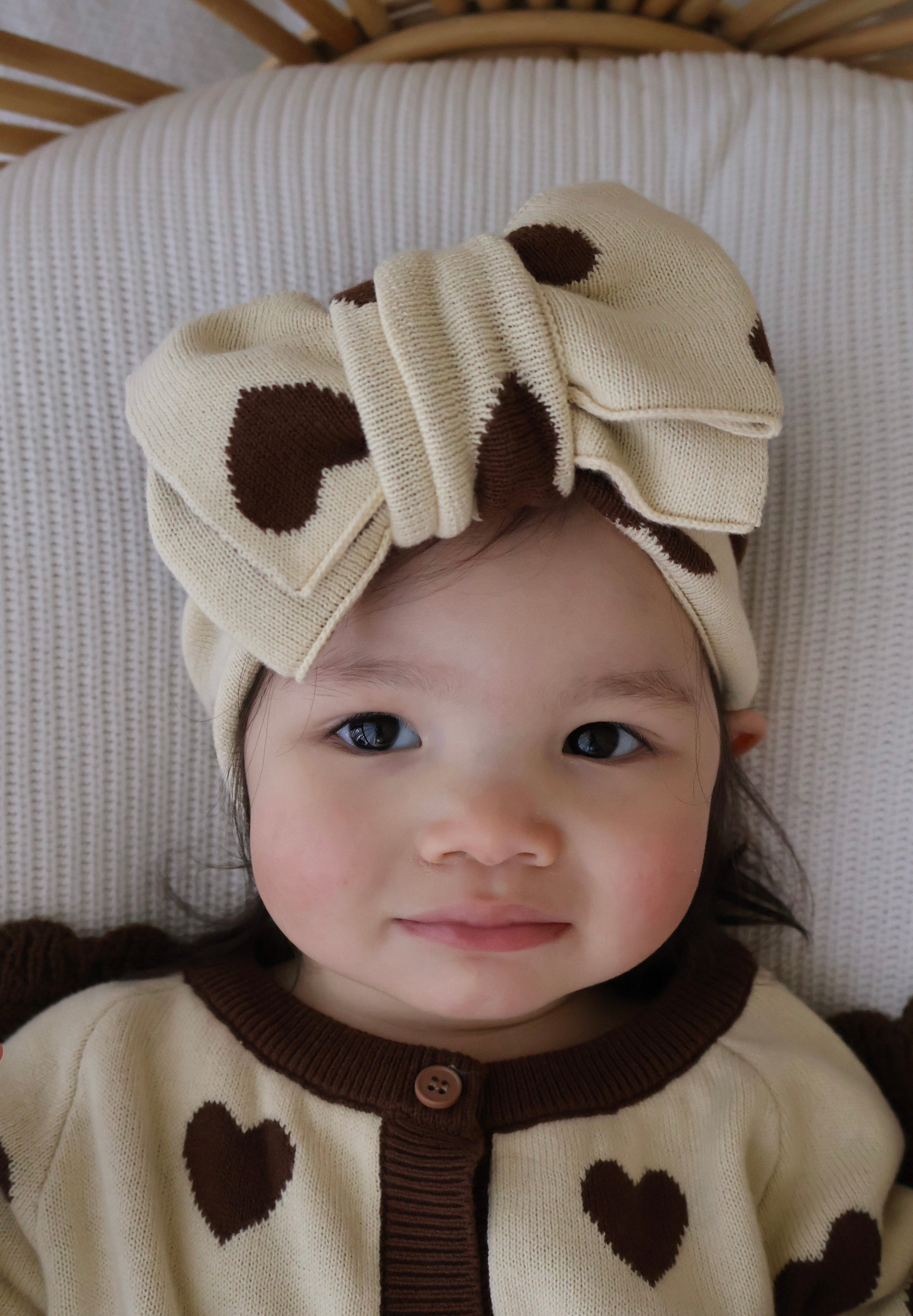 Sweetheart Brown Heart Oversized Topknot