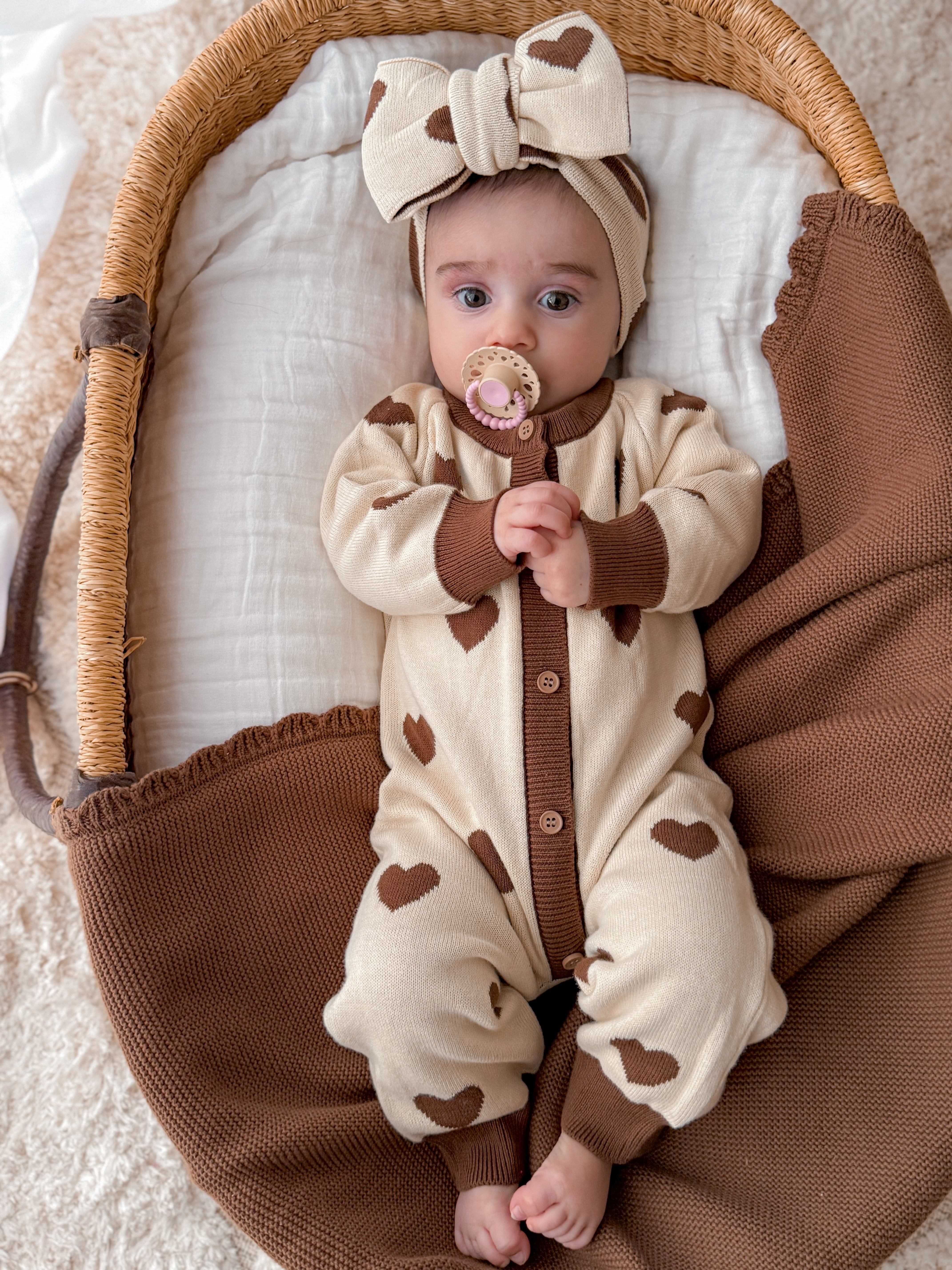 Sweetheart Brown Heart Romper