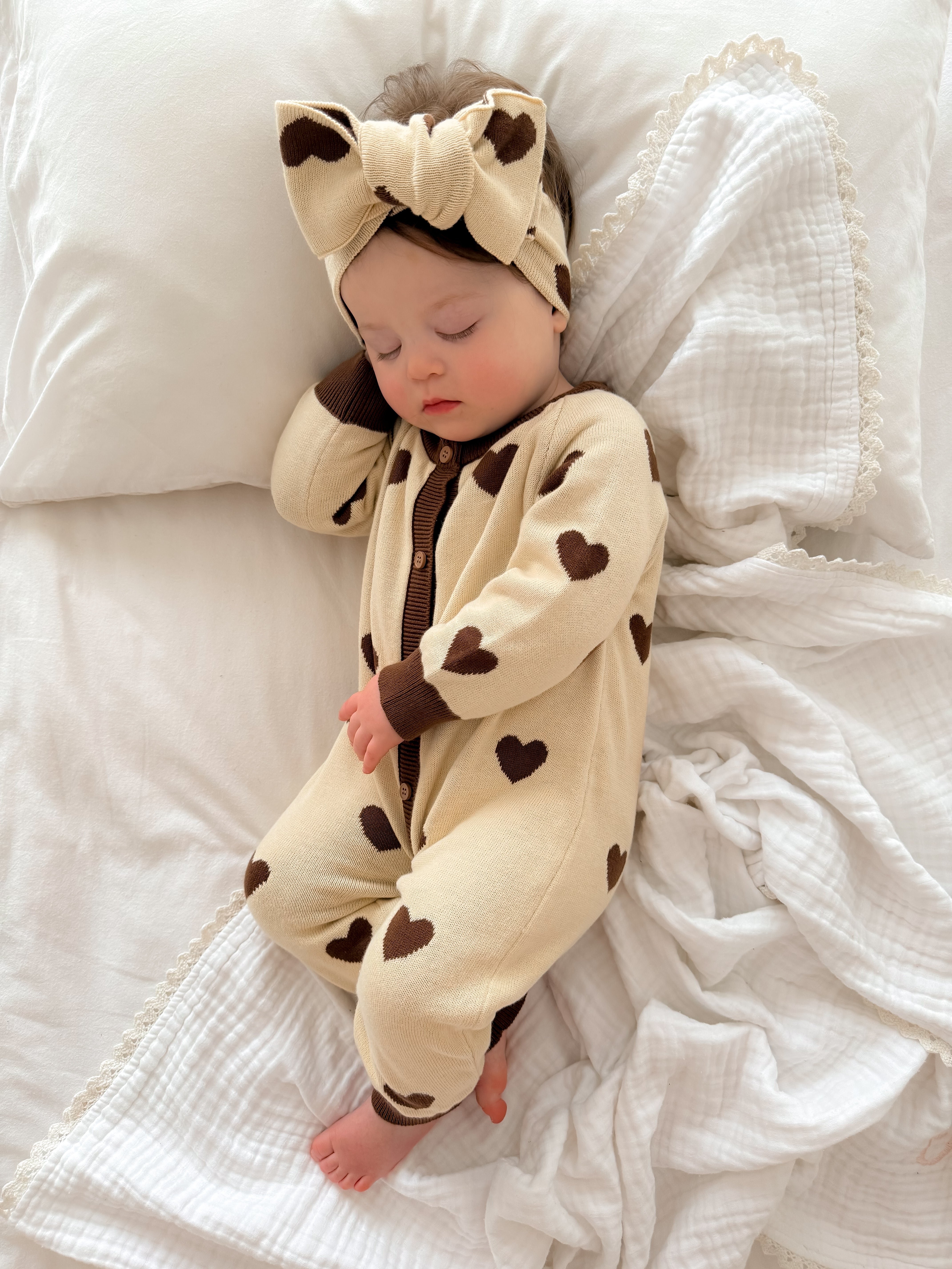 Sweetheart Brown Heart Romper